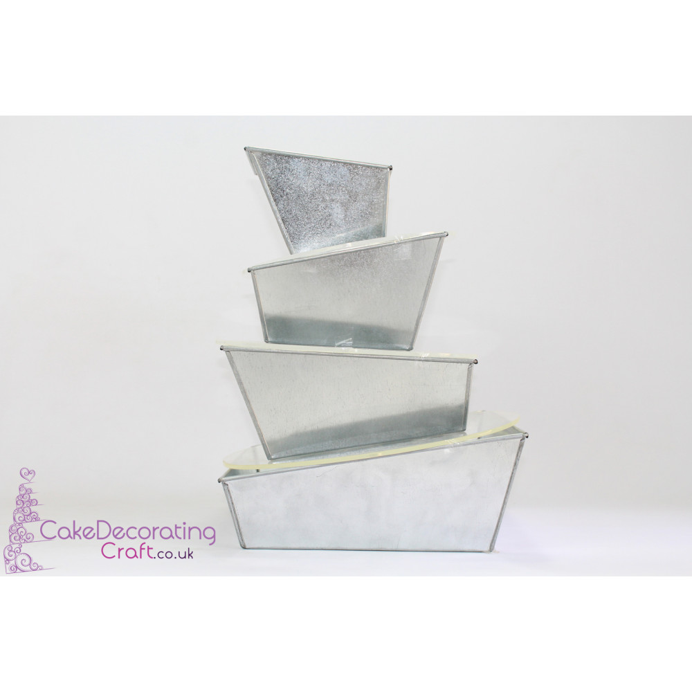 New Topsy Turvy Square Cake Baking Tin | Size 6 8 10 12 " | 4 Tiers | Christmas Cake Cupcake Craft Gift Ideas