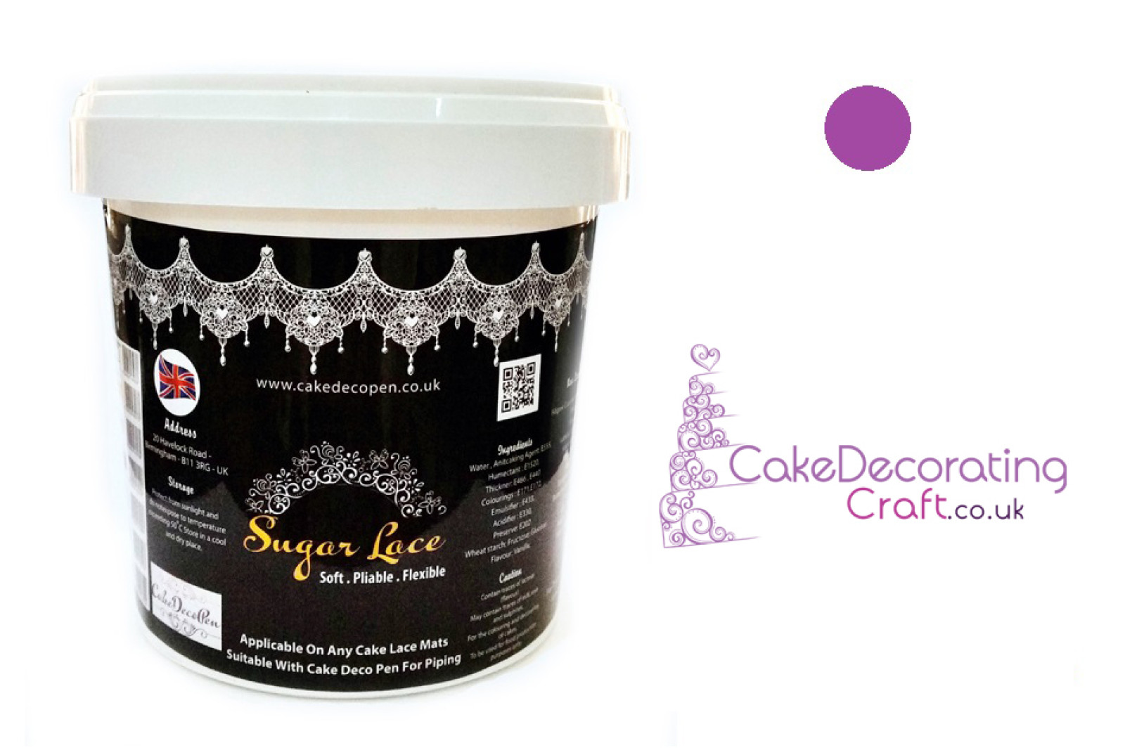 Edible Cake Lace Premix | 200 Grams |Pearl Purple | Premium Quality