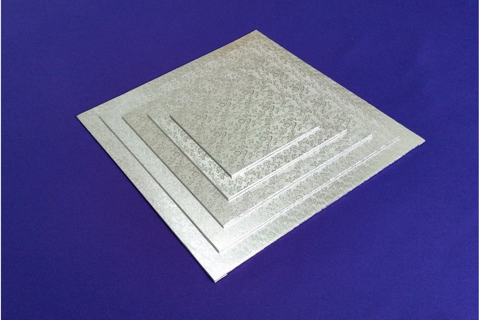 8 Inch | Silver | Square 3 mm | Cake Boards Masonite | Premium Quality | Great Christmas Bake Off