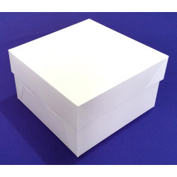 10" Inch | Cake Boxes + Lids | 0.5 mm Thick | White | Strong | Premium Quality | Christmas Cake Cupcake Decorating Craft