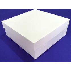 16" Inch | Cake Boxes + Lids | 0.5 mm Thick | White | Strong | Premium Quality | Christmas Cake Cupcake Decorating Craft